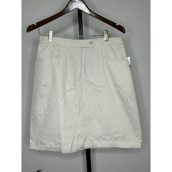 Liz Claiborne LizSport Skirt-NWT- size‎ 12 ivory 100% cotton - Picture 1 of 6